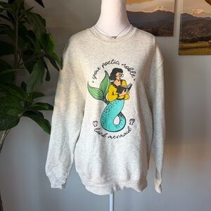 Mermaid Graphic Women's Sweater - Cream